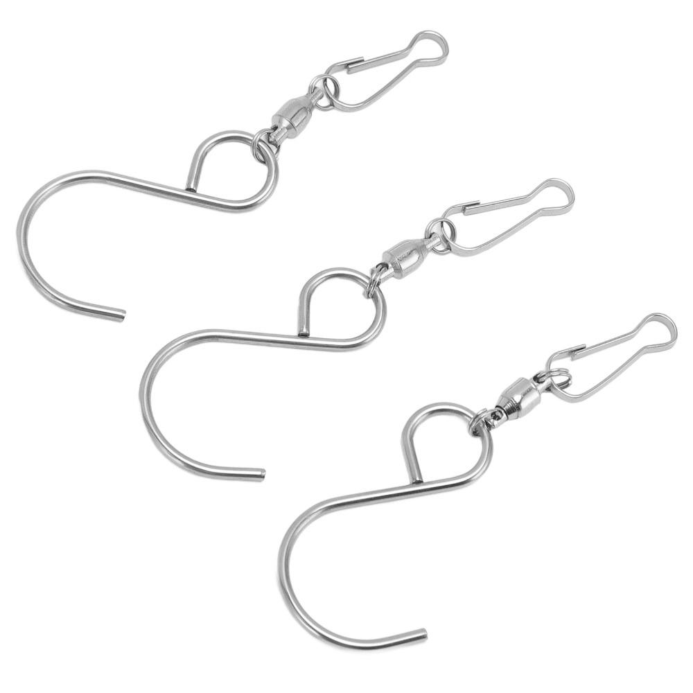 20pcs S Shape Hook S Hook Clips Stainless Steel Dual Clip Wind Chimes S Hook 360 Degree Rotation Silver