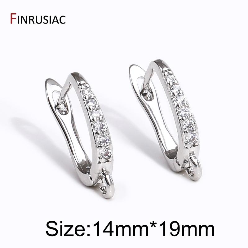 

Earrings Making Supplies 18K Gold Plated Brass Zircon Shvenzy Earwire Earring Hooks For DIY Women Earring Making Accessories 1 pair