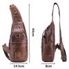 XMSSAA Genuine Leather Crossbody Shoulder Large Chest Fits iPad Mini Men's Bag, Bag, Stylish, Lightweight, Capacity, One-Shoulder Bag, (Brown)