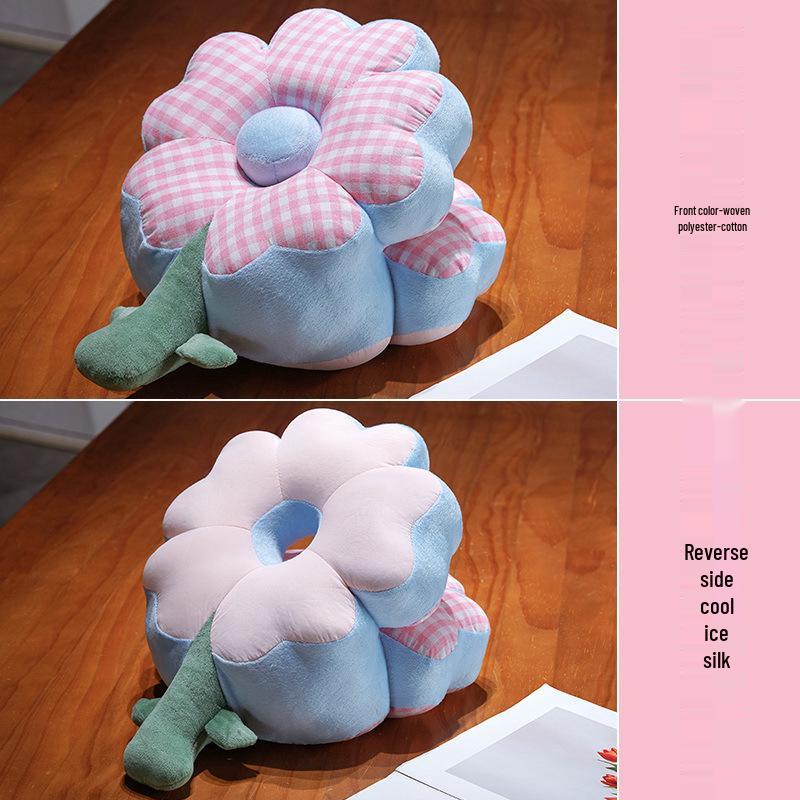 Dopamine Floral Plaid Portable Face-Down Pillow for Office Student Lunch Breaks 25x25cm055kg 1600₽