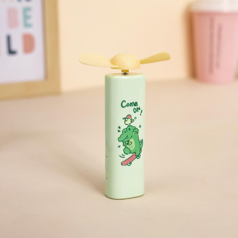 Creative Handheld Mini USB Charging Cute Student Gift Fan Cartoon Exposed Leaf Blower Fan