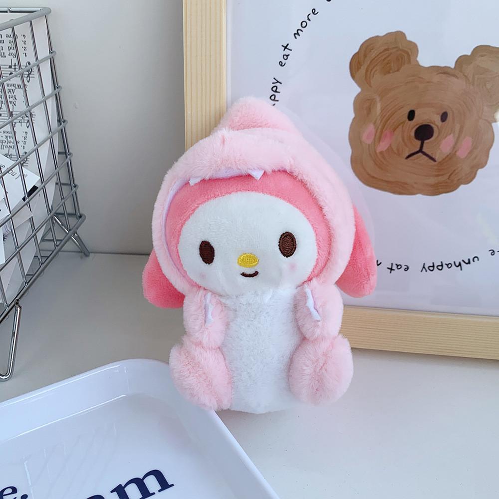 Adorable Mini Dinosaur Plush Keychain Cute Animal Accessory For Bags And Backpacks персиковый