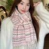 New scarf women's autumn and winter Korean version versatile plaid fringed student couple scarf imitation cashmere to keep warm