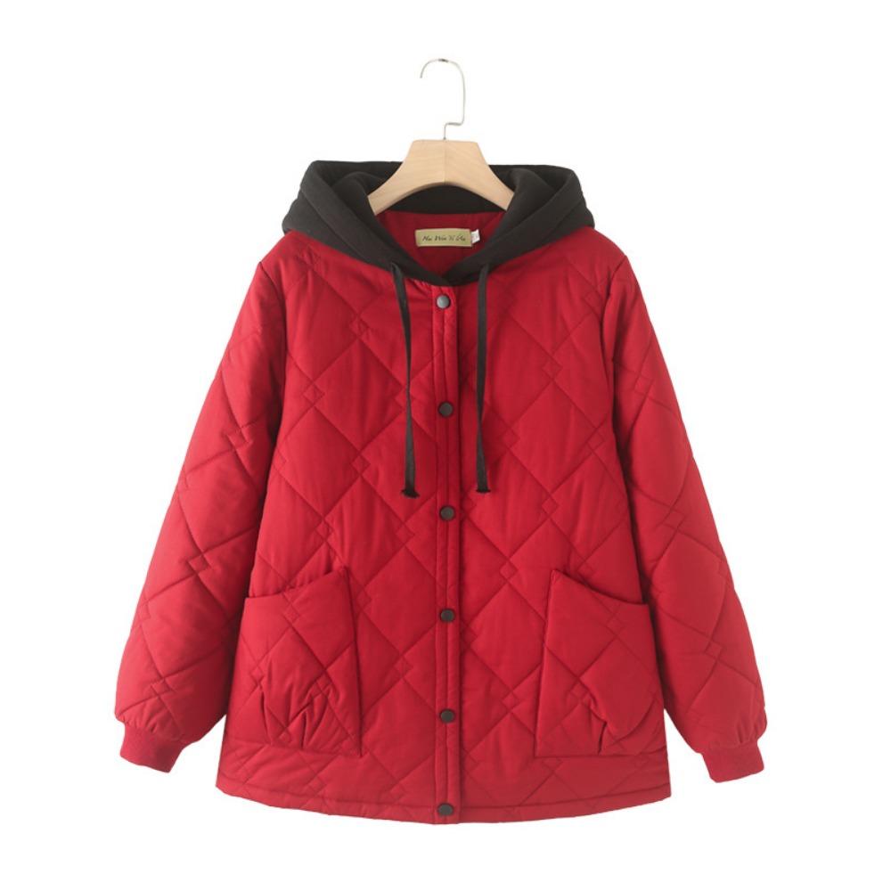 

Женское осенне-зимнее свободное повседневное пальто с капюшоном, хлопковая куртка, утолщенные парки на хлопковой подкладке, пальто M