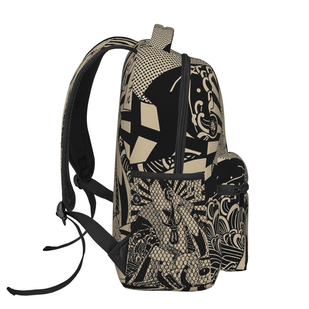 Samurai Dj Ronin Student Backpack School Bag Hiking Travel Daypack for Men Women Fashion Bookbag Shoulder Bags