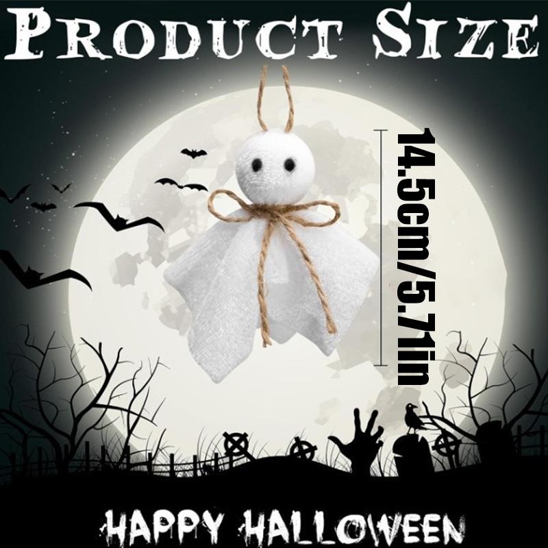 Halloween Ghost Hanging Ornaments with Rope Cute DIY Wall Hang Specter Dolls Haunted House Party Yard Tree Decor Scene Props