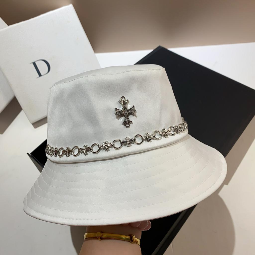 European Station Handmade Cross Chain Basin Hat Paris Tide Brand Acetate Bucket Hat Autumn Men'S And Women'S Casual Hat
