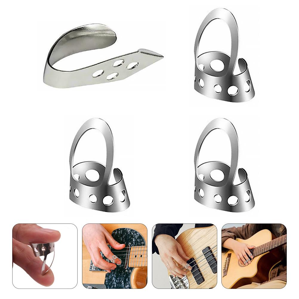 Buy Cantata4PCS Finger Pick Stainless Steel Adjustable Thumb Finger