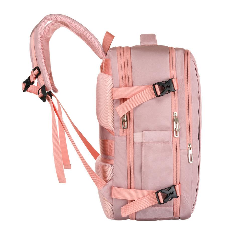 Backpack with a Laptop Compartment Made of Cordura In Pink, Hung On Adjustable Straps - Peterson