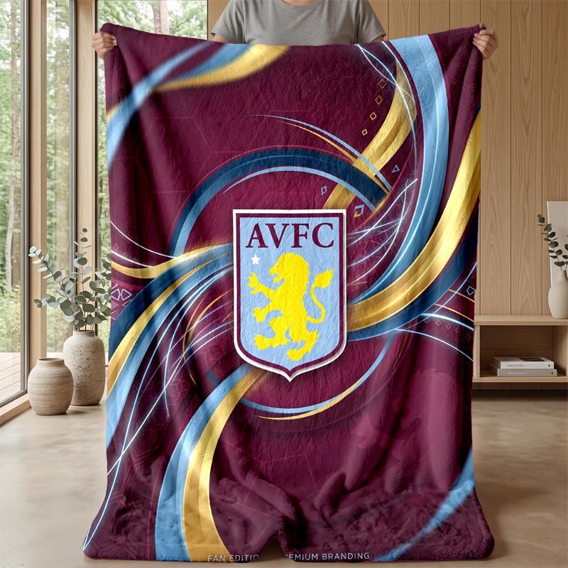 Coperta in Flanella con Stampa Aston Villa, Morbida Calda Leggera Coperta da Divano Letto Campeggio