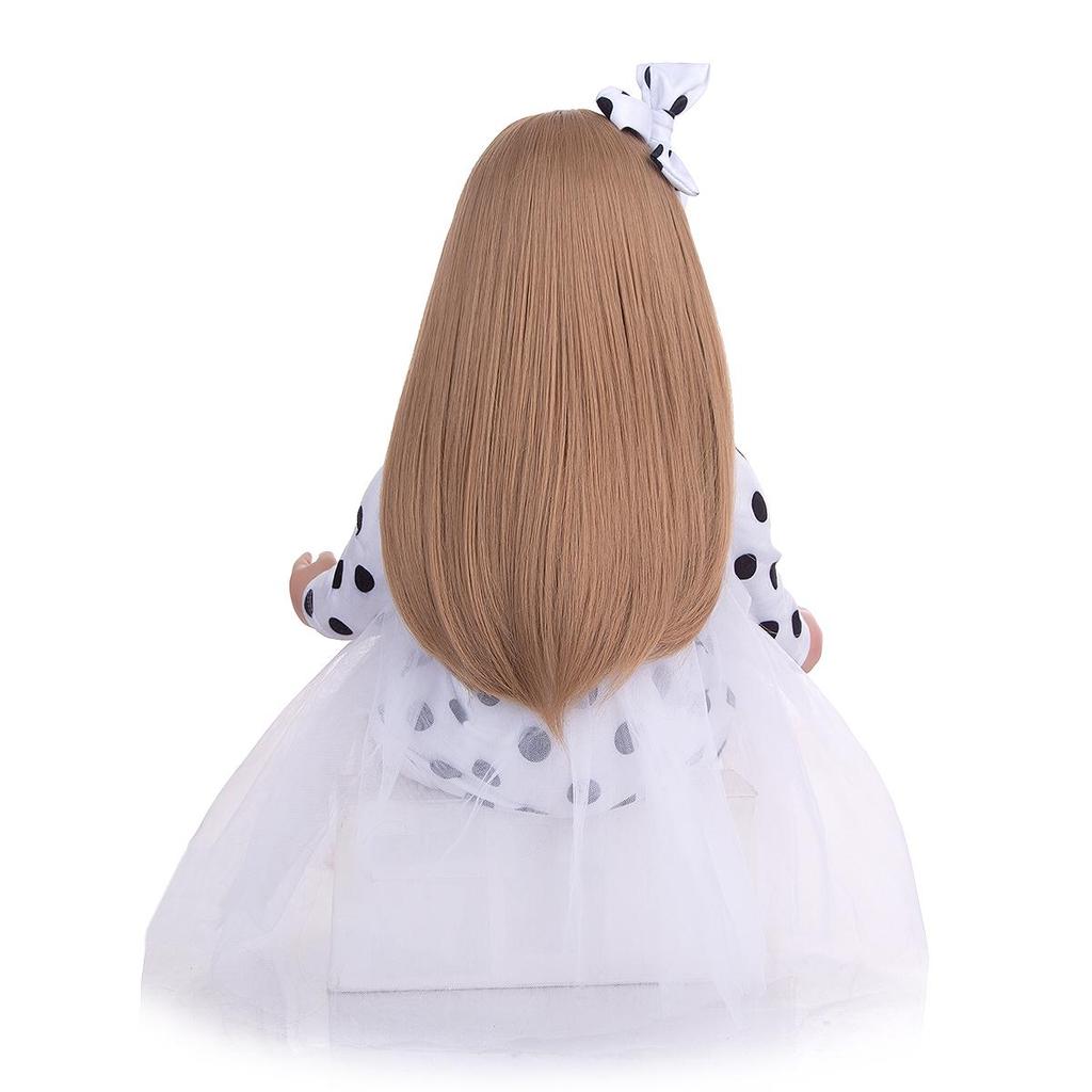 KEIUMI 24 İnç 60 cm Yeniden Doğmuş Bebek Bebekler Kız Kumaş Vücut Uzun Altın Saçlı Güzel Bebek Çocuk İçin Noel Hediyesi