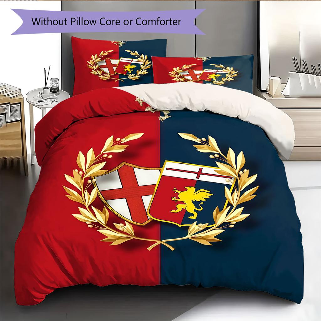 Genoa CFC Bettwäsche Bettdecke Set Bettbezug Kissenbezug Heimdekoration Geburtstagsgeschenk (1 Bettbezug + 2 Kissenbezüge, ohne Füllung)