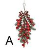 1pc Christmas Plaid Bow and Red Fruit Door Decoration Personalized Creative Home Party Holiday Gift Decoration Supplies Pendants