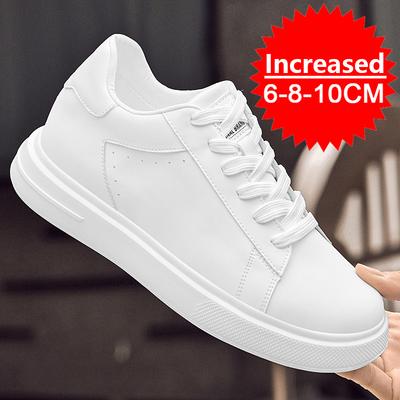Fashion Brand Elevator Shoes Men Heightening Shoes Leather Height Increase 6/8/10cm Lifting Men's Height Increasing Mens Casual Sneakers