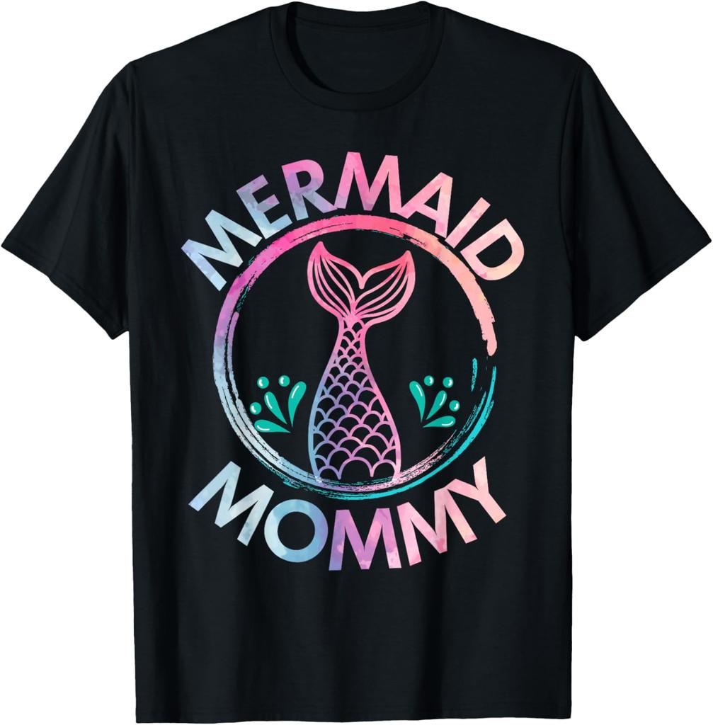 Womens Mermaid Mommy Girls Birthday Gift T-Shirt