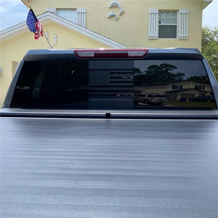 Matte Black Flag Window Decal Sticker Fits For 2019-2022 Chevy Silverado Sierra