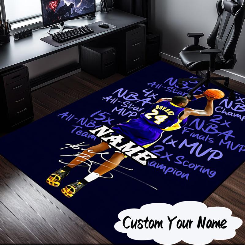 Custom Name Kobe Bryant's Legacy Numbers Carpet, Chair Rug,Area Rug for Office Bedroom living rooms bedroom, Doormat decor Christmas fan gifts