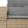 Vidaxl Garden Sofa With Cushions, 2-Seater, Beige, Poly Rattan
