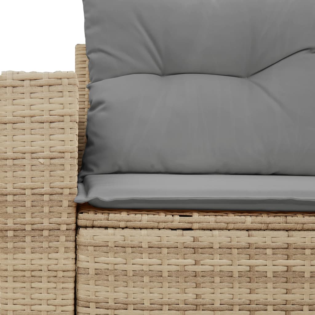 Vidaxl Garden Sofa With Cushions, 2-Seater, Beige, Poly Rattan