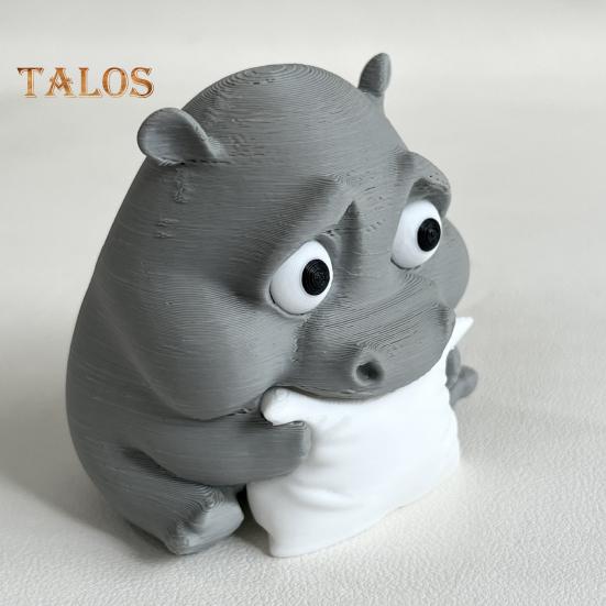 Trauriges Baby-Nilpferd 3D-gedrucktes Nilpferd-Ornament Miniatur-Nilpferd-Figur Desktop-Sammlerstück Nilpferd-Dekoration für Zuhause Büro