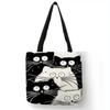 Canvas Bag High-Definition Digital Printed Shopping Bag Cat Pattern Friendly And Portable Bag