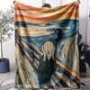 The Scream Painting Throw Soft Flannel AC Blanket Lightweight Summer Nap Throw Cozy  Blanket for Sofa Bed Travel Home
