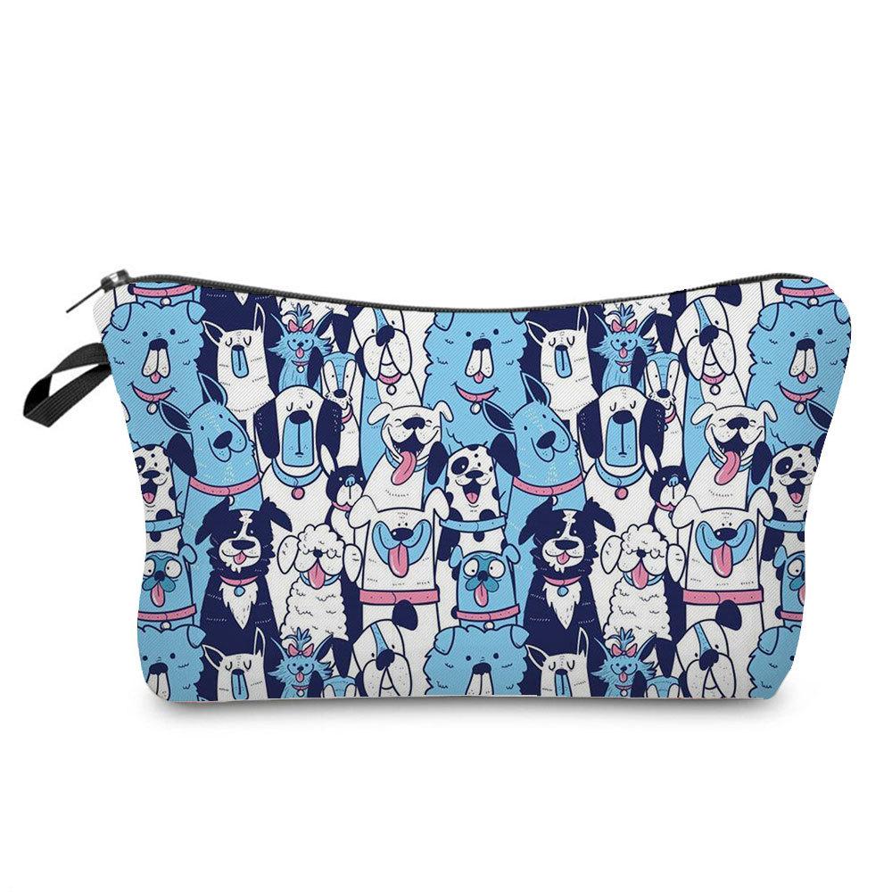 Women Dog Print Cosmetic Bag Toiletries Organize Travel Storage Case  6363