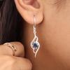 London Blue Topaz Gemstone 925 Sterling Silver Jewelry Designer Hook Earring 1.7" For Her CE-22-8