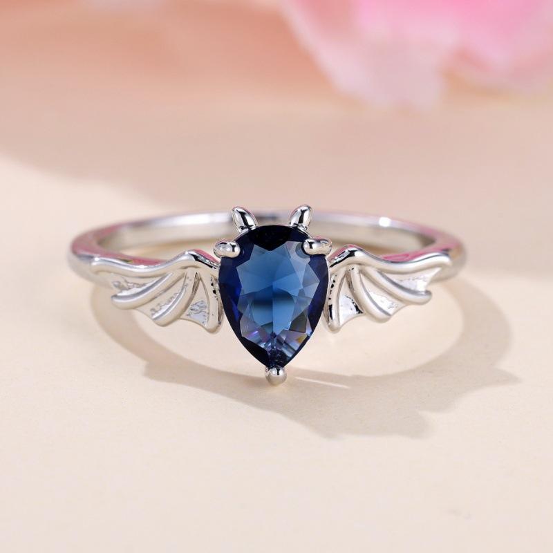 Wish Creative Fashion White K Water Drop Bat Ring no. 5