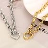 Stainless Steel Heart  Necklace Polished Metal Bracelet Bangle Chain Bangle  Anniversary Gift