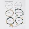 Bohemian Handmade Bracelet Set For Women Fatima Hand Evil Eye Heart Charm Adjustable Rope Chain Bangle Men Daily Wear Jewelry