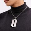 Collana Ciondolo Lama di Rasoio Hiphop Uomo Acciaio Inossidabile Forma Coltello Lama di Rasoio Rasoio Catena Gioielli N443S01