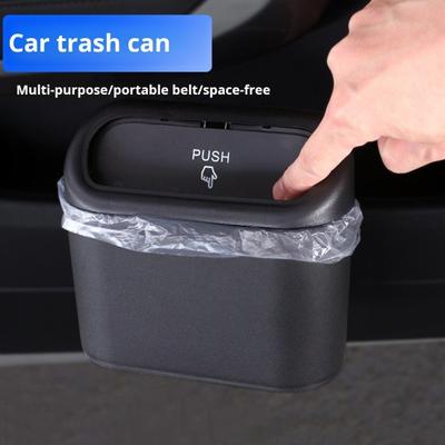 Pattumiera per auto con coperchio a pressione Gancio ad alta resistenza Installazione semplice Piccola pattumiera sospesa Accessori per auto inodore per riporre e