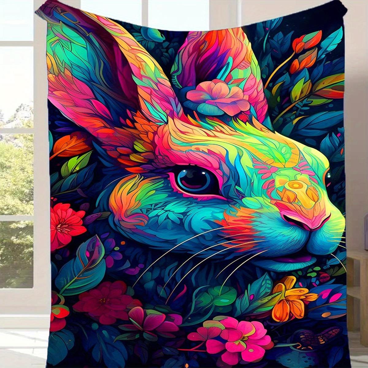 

1pc Cute Rabbit Pattern Blanket,Soft And Comfortable Blanket, Travel Sofa Bed, Office Home Decor, Birthday Gift Blanket, Boys, Girls 130cmx150cm