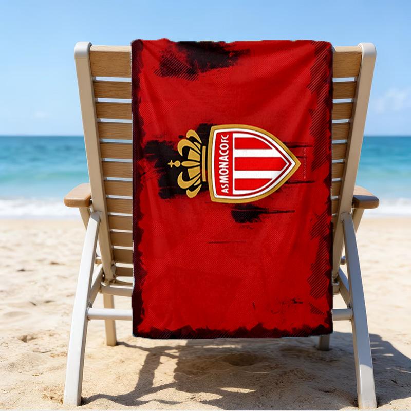 Monaco Football Club Printed Beach Towel, Super Soft Microfiber, Perfect Gift Birthday, for Pool, Beach, Travel, for Family and Friends