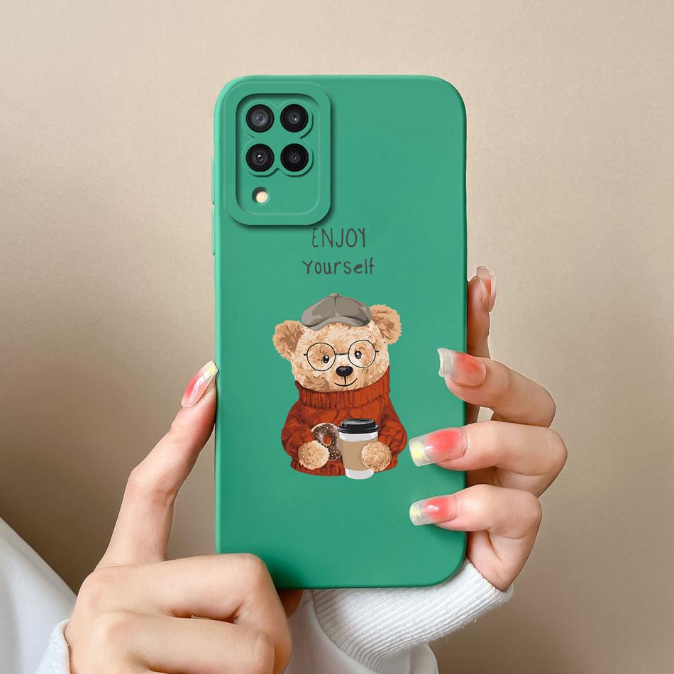 For Samsung Galaxy A12 M12 F12 Phone Case Cartoon Liquid Silicone Full Protection Anti Drop Cover For Samsung A 12 M 12 Bumper