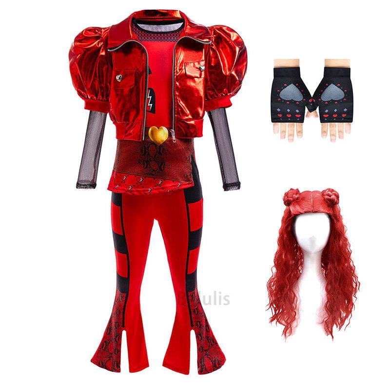 The Rise of Red Costume D-Descendants 4 Halloween Dress Up Cosplay Girls Leather Suit Birthday Party Halloween Costume
