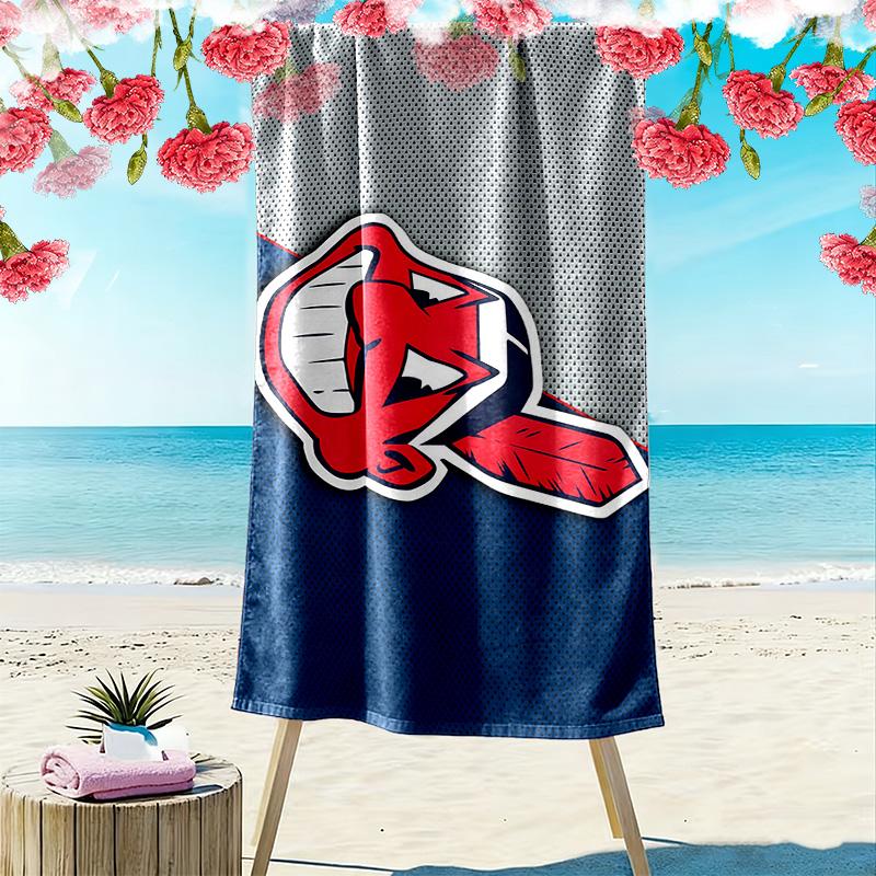 Cleveland Indians Print Beach Towel, Large Soft Quick Dry Towel for Beach Camping Swimming