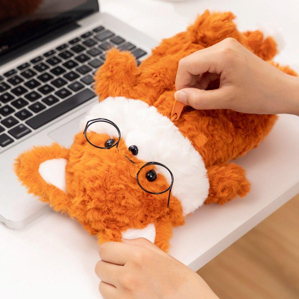 Forest Animal Pencil Case Stuffed Stationery Storage Bag Makeup Bag Plush Pen Bag  School Supplies
