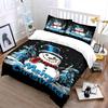 Snowman Merry Christmas Design Bedding Duvet Cover Set Duvet Cover Pillowcases  (1*Duvet Cover 2*Pillowcases, Without Duvet Insert)