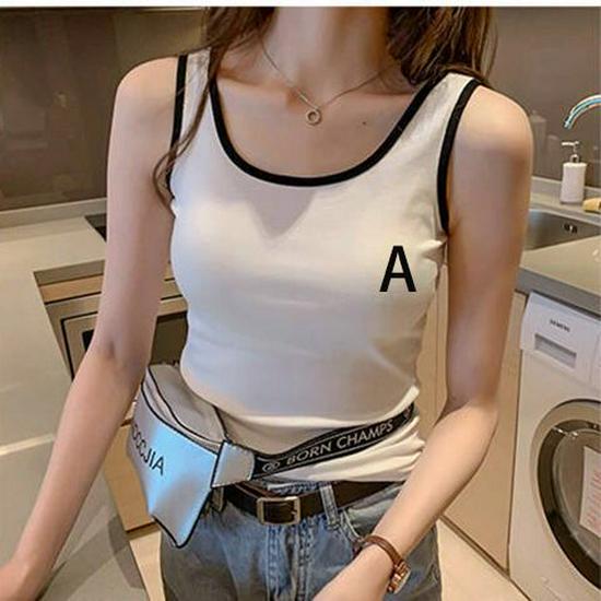 

Korean Summer Student Girl Camisole: Sleeveless Inner and Outer Wear M