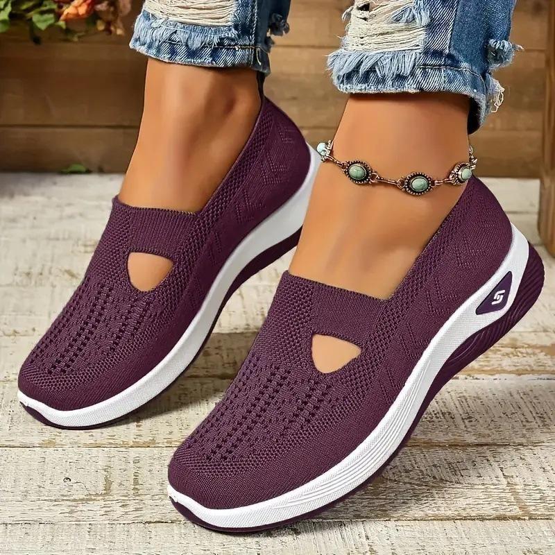 Summer Women's Sneakers Breathable Slip On Walking Shoes Mesh Low Top Womens Vulcanized Shoes Soft Sole Lightweight Women Shoes