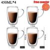 2-6pcs Double-layer Wall Transparent Cup Coffee Milk Drink Mug High Borosilicate Glass Drinkware Heat Resistant Household Office