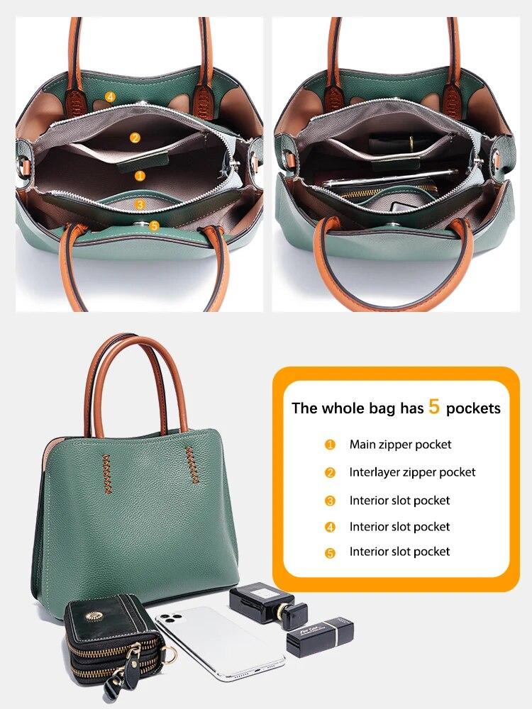 Dámská kožená nákupní taška Zency, velká taška přes rameno, crossbody, 2024, velikost pro ženy