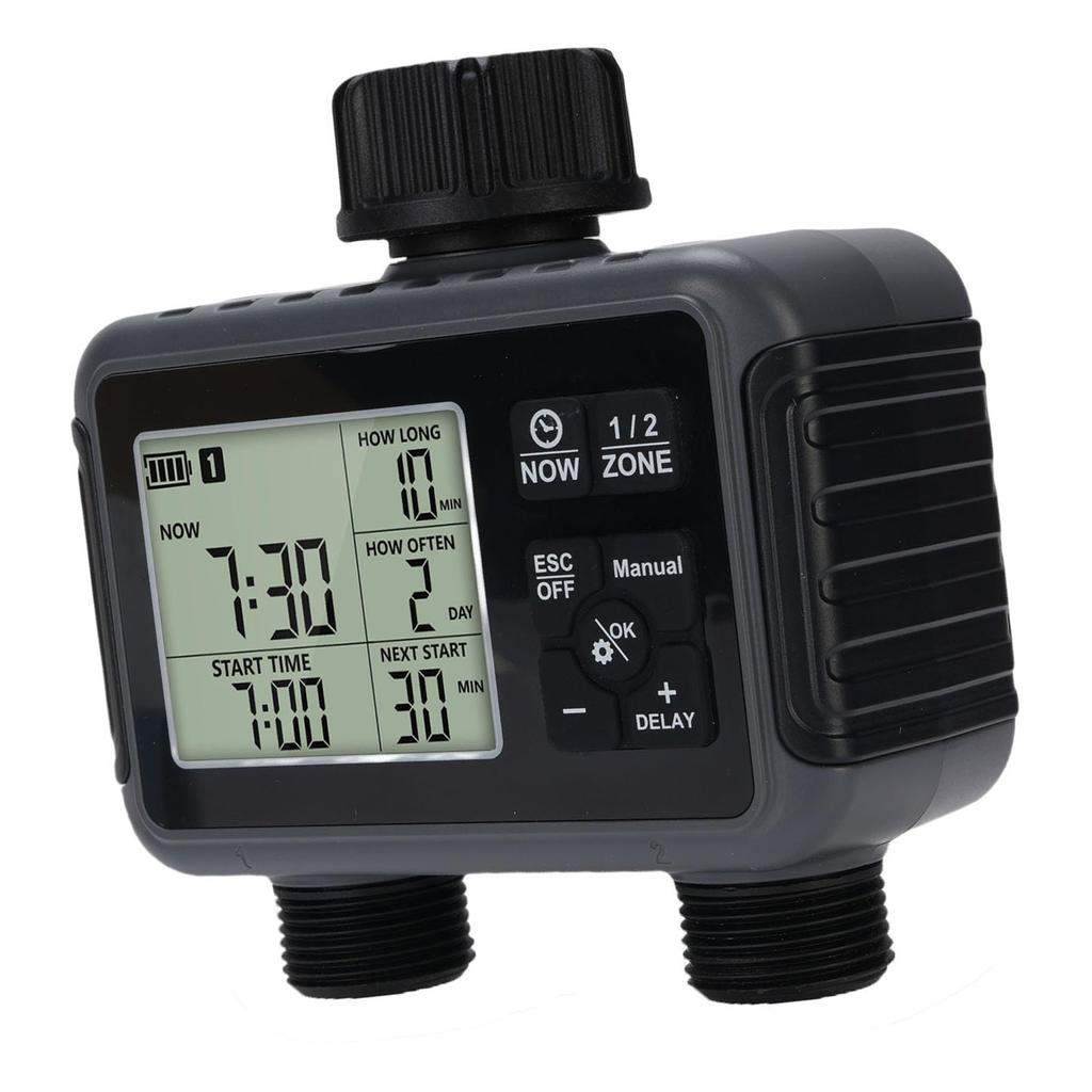 Inteligentny timer zraszacza Podwójne wyjścia Timer nawadniania do ogrodu trawnika z opóźnieniem deszczu Automatyczny