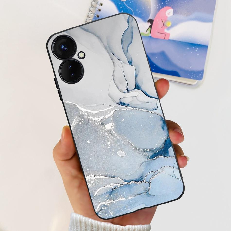 For Tecno Spark 9 Pro KH7 KH7n Cute Cartoon Phone Case For Tecno Spark 9Pro Black Silicone Soft TPU Cases