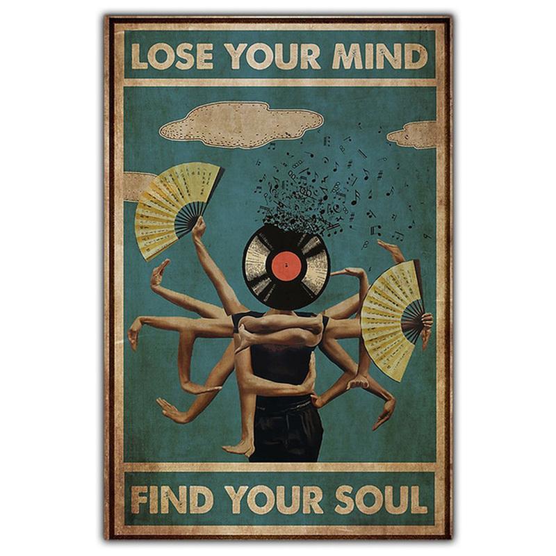 Vintage Abstrakte Kunst Figur Leinwandbild Mode Wandkunst Poster Schallplatte Musik Tänzer Wohnzimmer Heimdekoration Wandbild