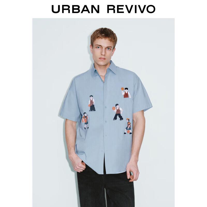 UR Men s Loose Fit Color Block Print Shirt S(XS-S)