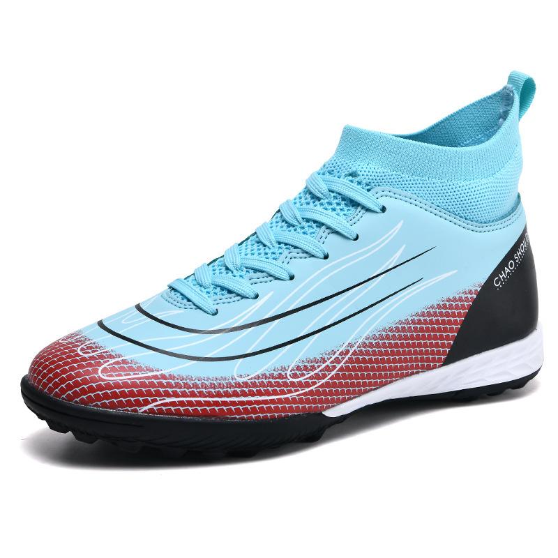 High-top football shoes with broken nails for adults, boys and girls, teenagers, artificial grass, indoor training shoes, sports shoes