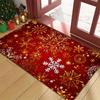 1pc Festive Snowflake Welcome Doormat - Indoor/Outdoor Polyester Flannel Mat with Golden & White Snowflake Design, Ideal for Kit